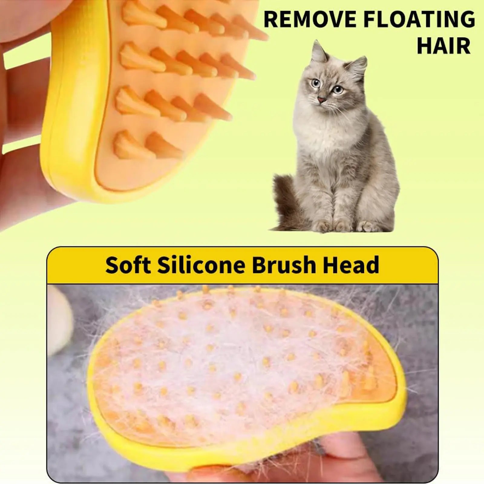 Steamy Cat Brush 3 in 1 Mutifunctional Cat Steam Brush Self Cleaning Steam Pet Brush for Removing Hair, Cleaning, Massage, Pet Hair Removal Comb for Cat & Dog Tangled and Loosse Hair