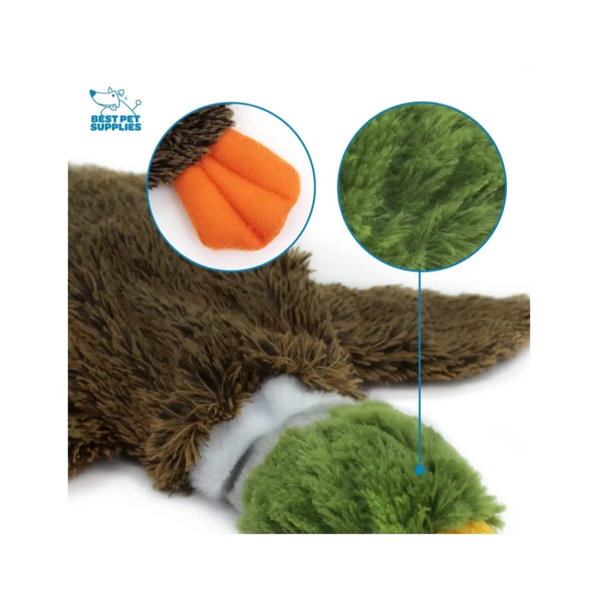 2-In-1 Stuffless Squeaky Dog Toy - Wild Duck Design for Small, Medium, and Large Pets - Soft and Durable Fabric - Supports Biting and Play