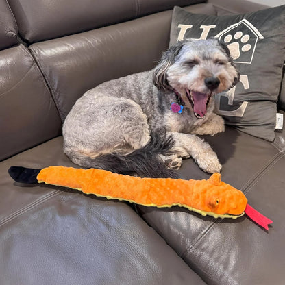 Skinneeez Extreme 24 Inch Stuffing-Free Durable Snake Dog Toy with Three Jumbo Squeakers