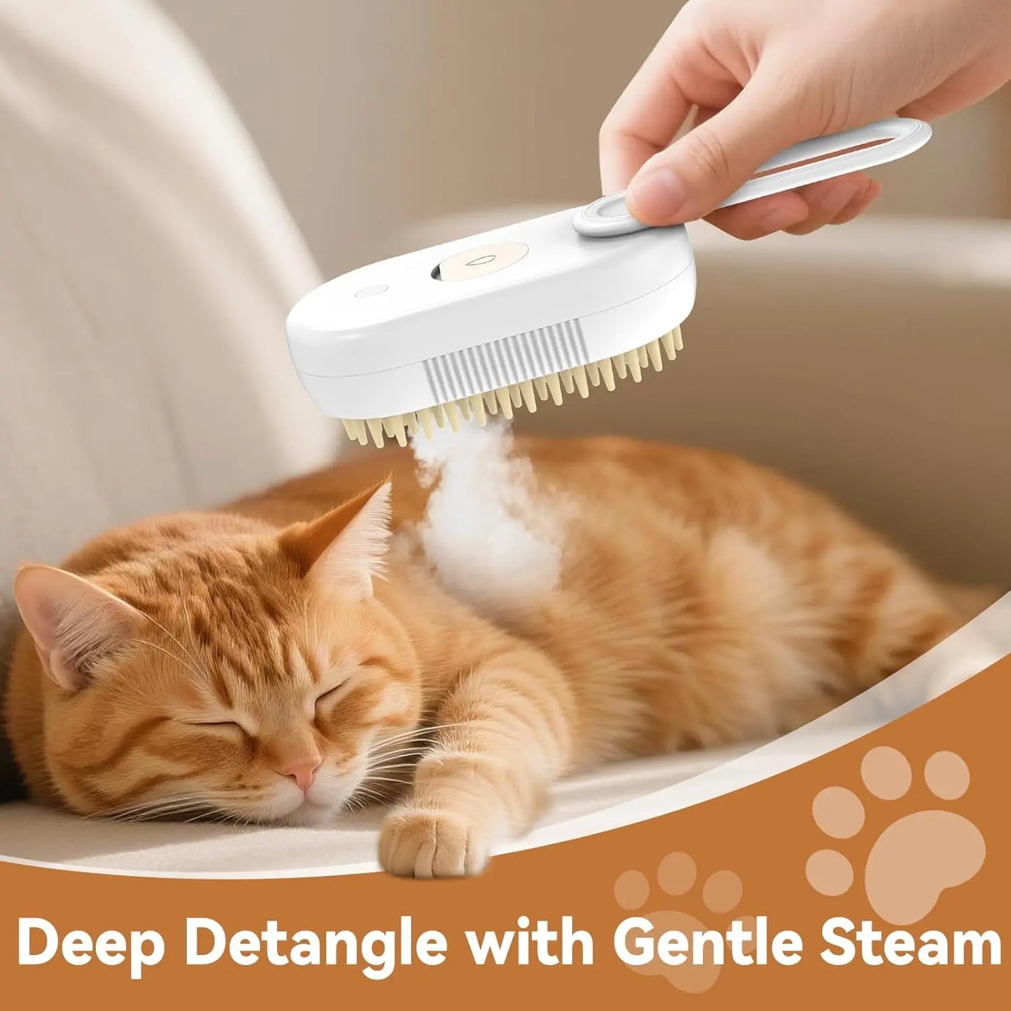 4 in 1 Pet Steam Brush for Shedding