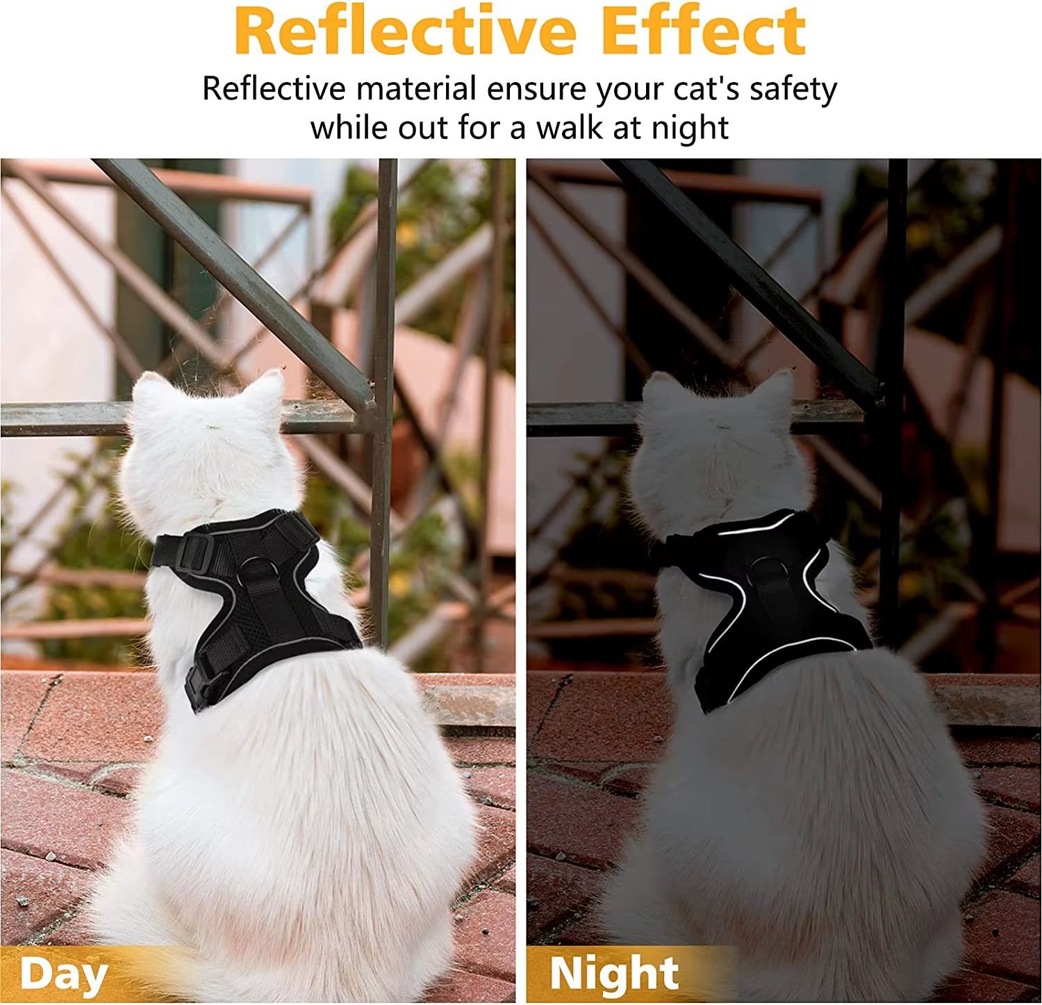 Easy Control Escape Proof Cat Harness and Leash - Soft Adjustable Vest Harnesses for Walking Cats MXQQY01