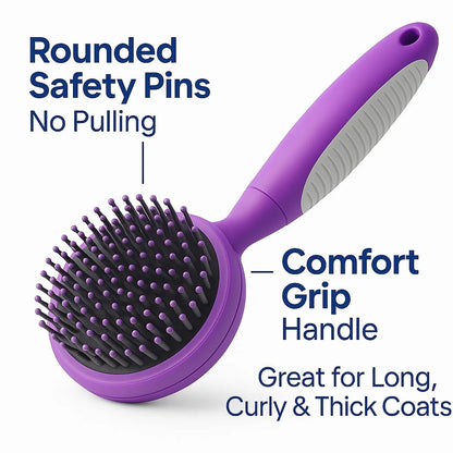 round Soft Bristle Hair Brush Pet Grooming Tool