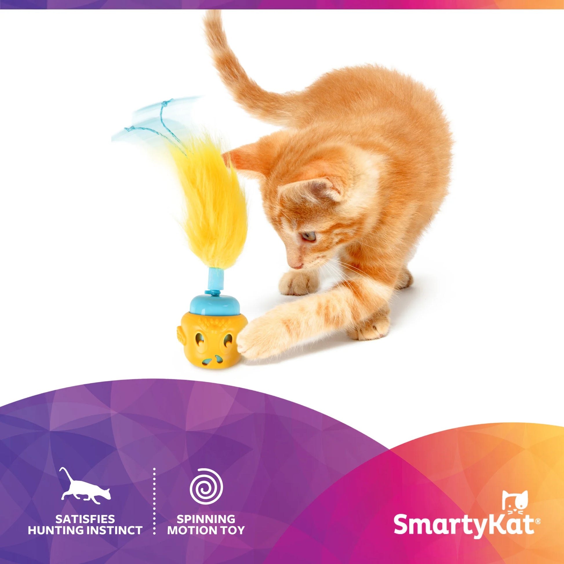 Canary Frenzy Motion Cat Toy –Electronic Interactive Pet Toy, Yellow
