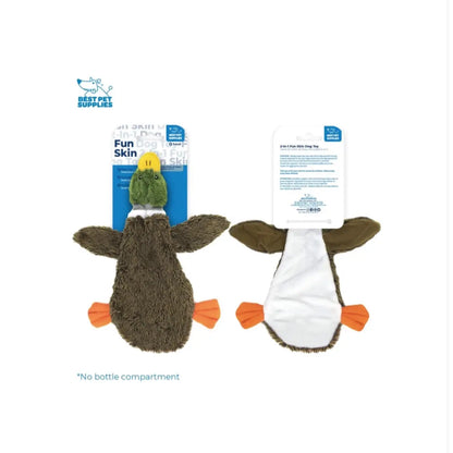 2-In-1 Stuffless Squeaky Dog Toy - Wild Duck Design for Small, Medium, and Large Pets - Soft and Durable Fabric - Supports Biting and Play