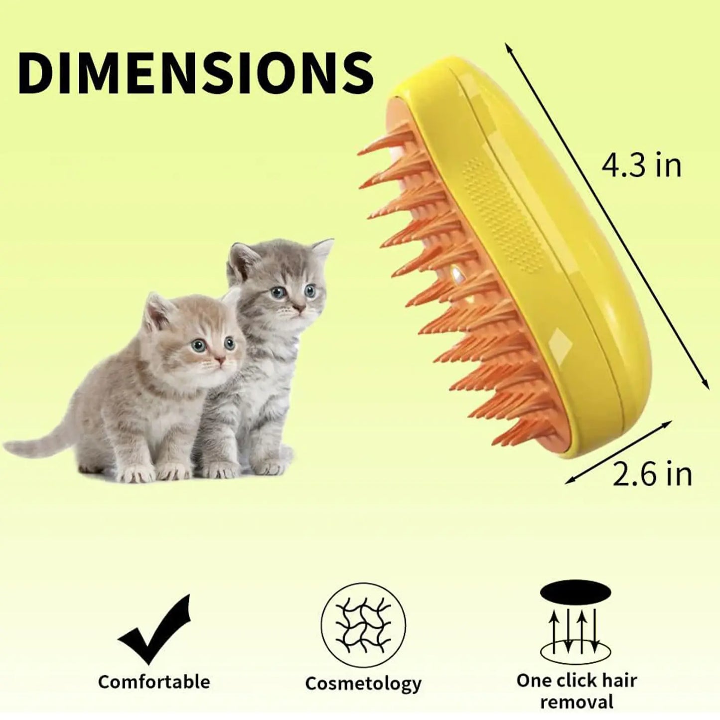 Steamy Cat Brush 3 in 1 Mutifunctional Cat Steam Brush Self Cleaning Steam Pet Brush for Removing Hair, Cleaning, Massage, Pet Hair Removal Comb for Cat & Dog Tangled and Loosse Hair