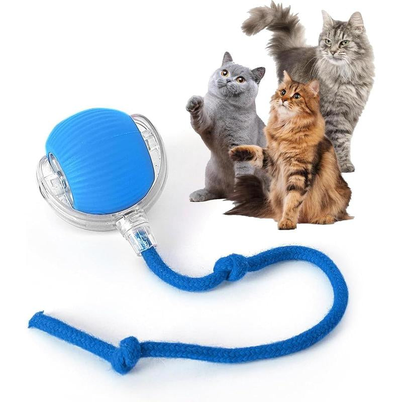 Durable Interactive Cat Toys for Indoor Cats Smart Automatic Cat Chase Ball Toy Automatic Jumping Motion - Boredom Buster & Exercise Toy Upgraded Speedy Tail Toy for Bored Indoor Pets (Red/Blue/Green)
