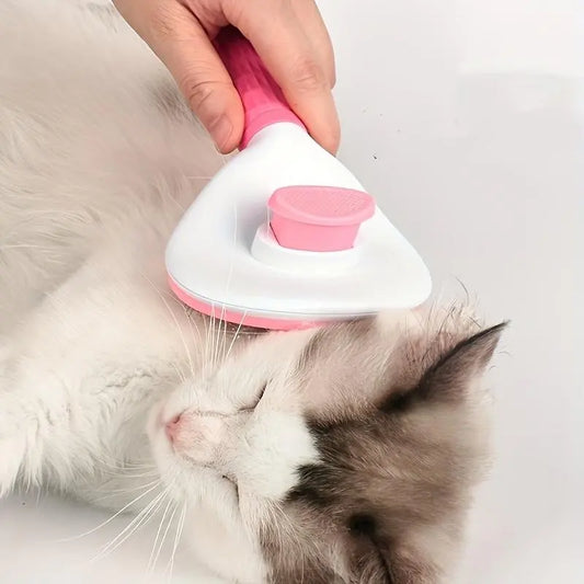 Pet Hair Removal Comb, 1 Count Pet Grooming Brush, One-Click Cleaning Pet Hair Remover, Dog & Cat Grooming Supplies, Dog & Cat Accessories