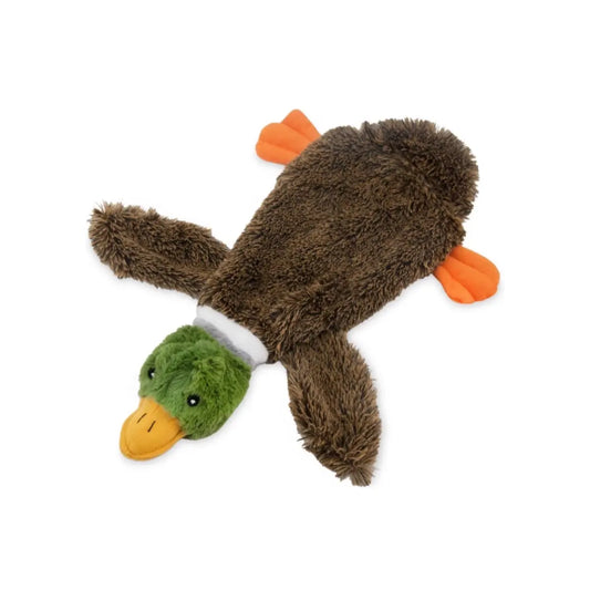 2-In-1 Stuffless Squeaky Dog Toy - Wild Duck Design for Small, Medium, and Large Pets - Soft and Durable Fabric - Supports Biting and Play