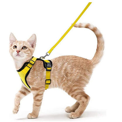 Easy Control Escape Proof Cat Harness and Leash - Soft Adjustable Vest Harnesses for Walking Cats MXQQY01