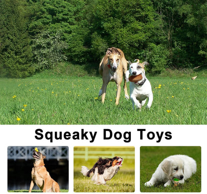 14 Pack Dog Squeaky Toys Cute Stuffed Plush Fruits Snacks and Vegetables 