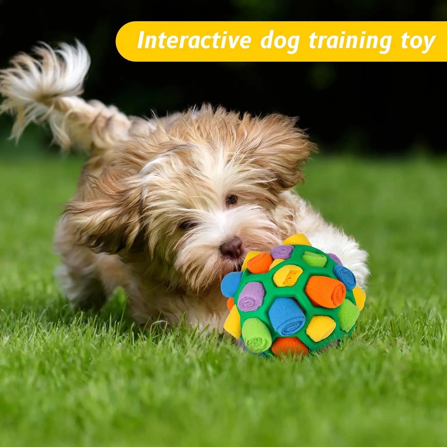 Interactive Snuffle Ball for Dogs – Colorful, Bite-Resistant Puzzle Toy for Small & Medium Dogs, Promotes Foraging Instincts, Washable & Durable