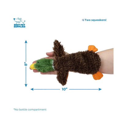 2-In-1 Stuffless Squeaky Dog Toy - Wild Duck Design for Small, Medium, and Large Pets - Soft and Durable Fabric - Supports Biting and Play
