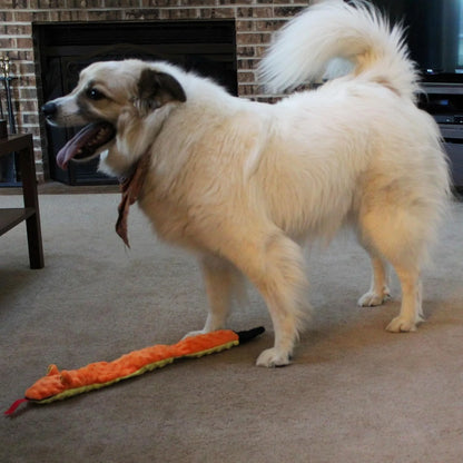 Skinneeez Extreme 24 Inch Stuffing-Free Durable Snake Dog Toy with Three Jumbo Squeakers