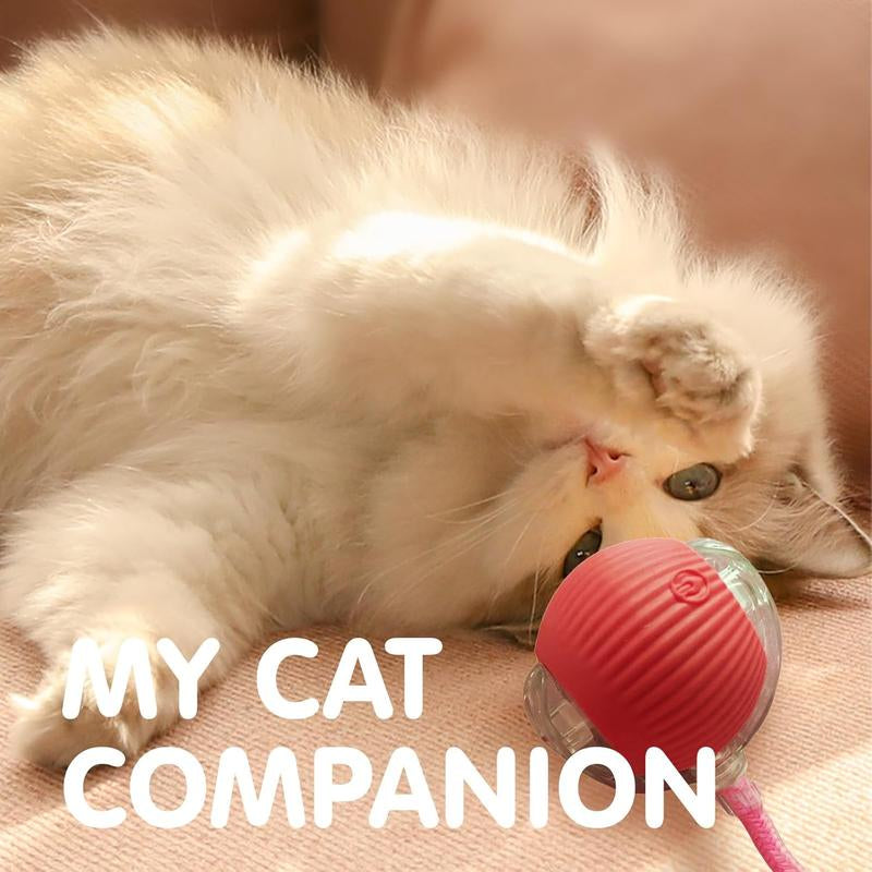 Durable Interactive Cat Toys for Indoor Cats Smart Automatic Cat Chase Ball Toy Automatic Jumping Motion - Boredom Buster & Exercise Toy Upgraded Speedy Tail Toy for Bored Indoor Pets (Red/Blue/Green)