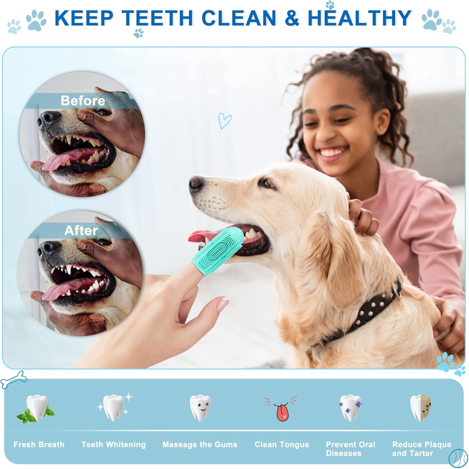 Dog finger Toothbrush 4 Pcs 
