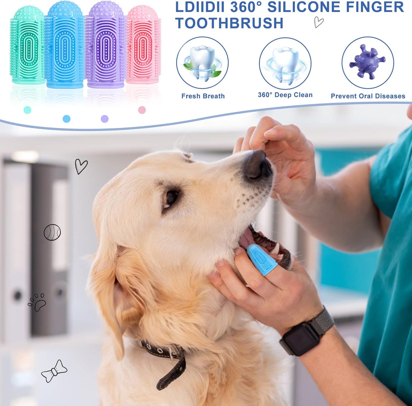 Dog finger Toothbrush 4 Pcs 