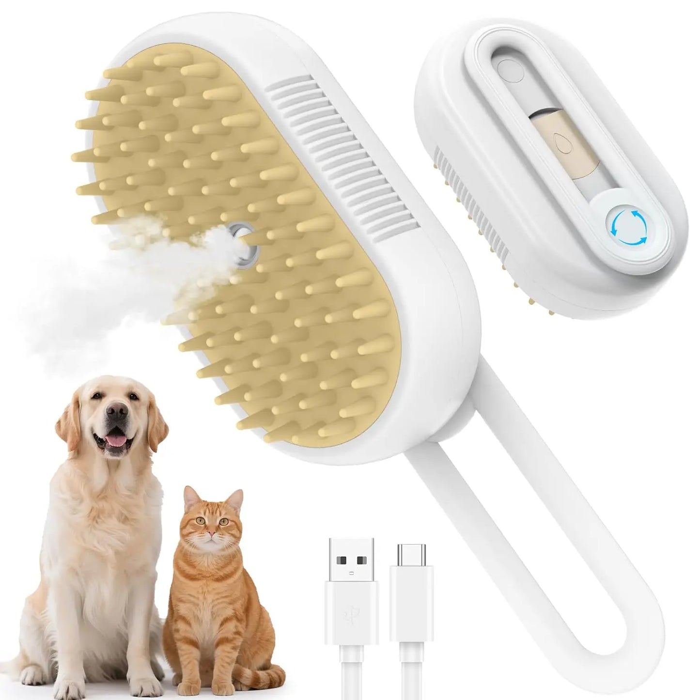 4 in 1 Pet Steam Brush for Shedding