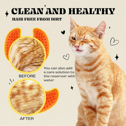 Steamy Cat Brush 3 in 1 Mutifunctional Cat Steam Brush Self Cleaning Steam Pet Brush for Removing Hair, Cleaning, Massage, Pet Hair Removal Comb for Cat & Dog Tangled and Loosse Hair