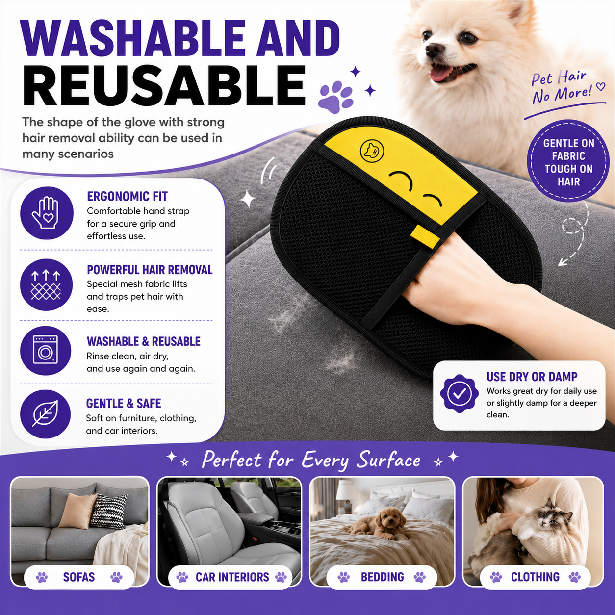 Pet Grooming Glove - Buy 1 Get 1 Free