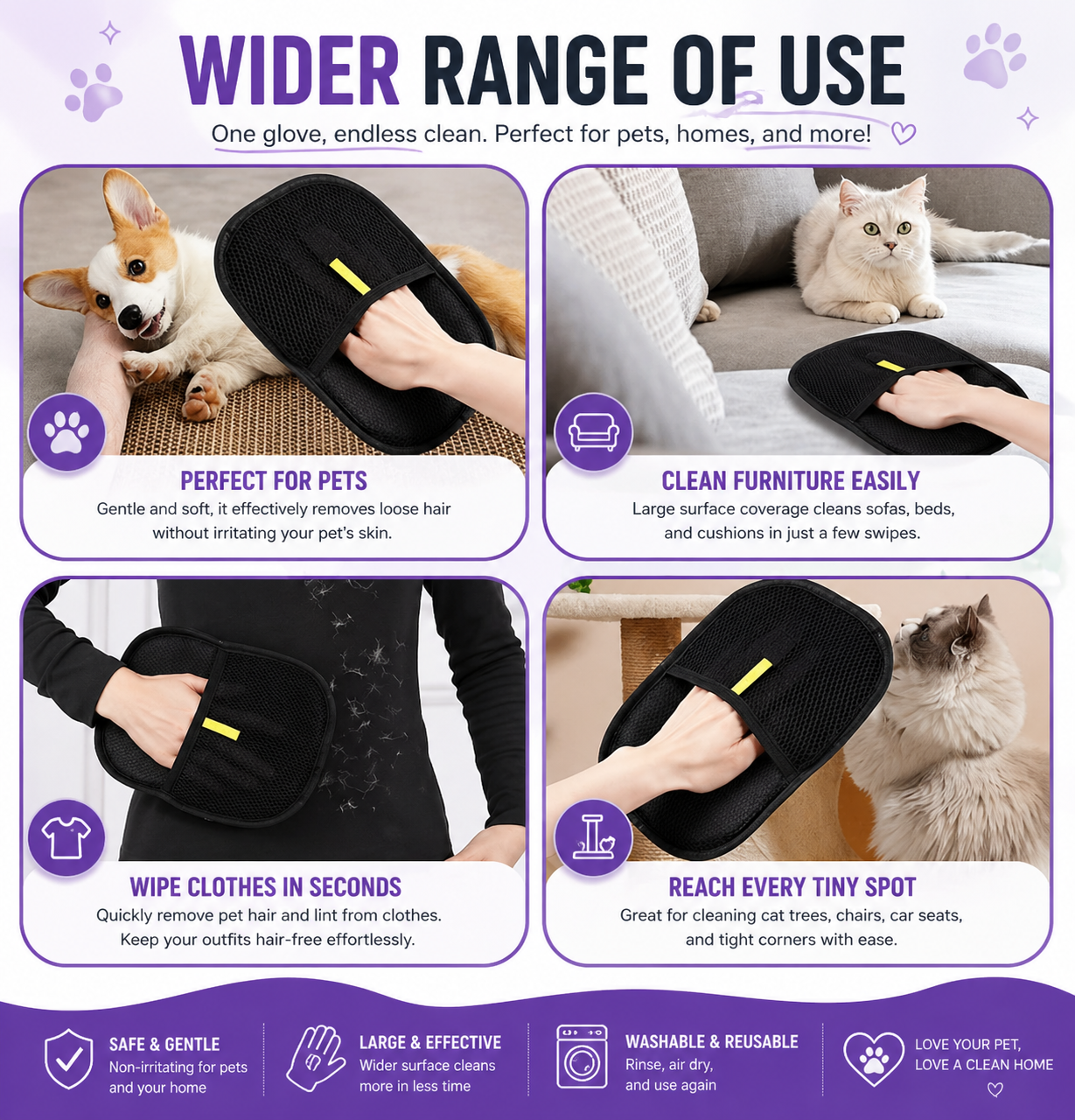Pet Grooming Gloves - Buy 1 Get 1 Free