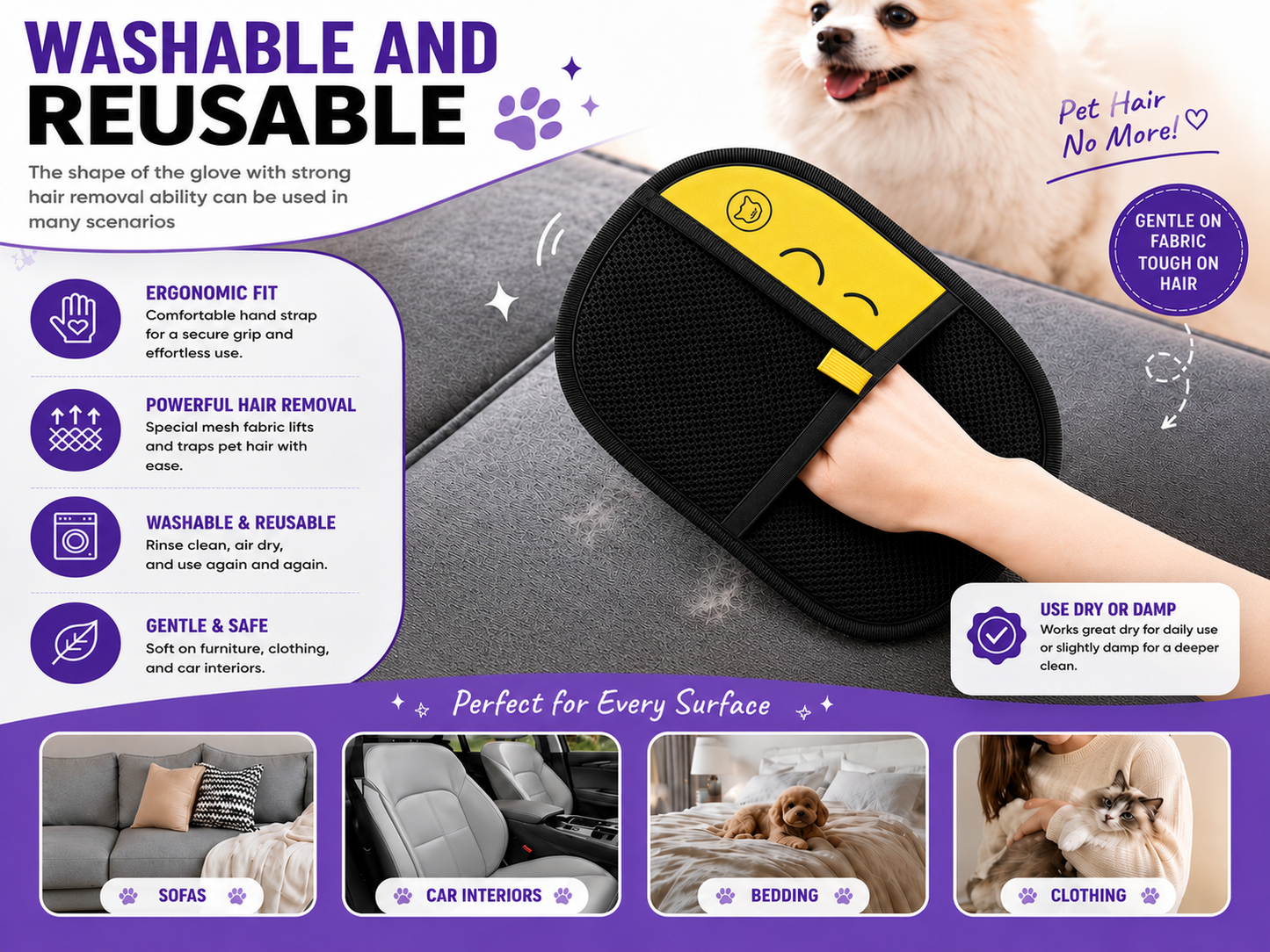 Pet Grooming Glove - Buy 1 Get 1 Free