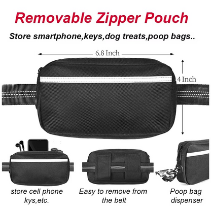 Hands-Free Dog Leash with Zipper Pouch