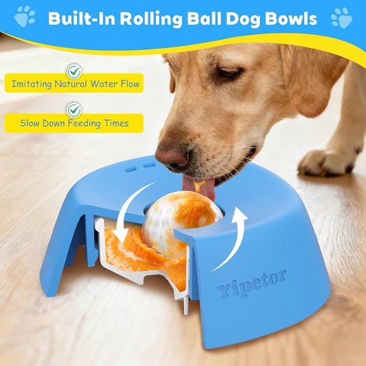 Pet Liquid Lick Bowl with Slow Feeder Design Anti Slip