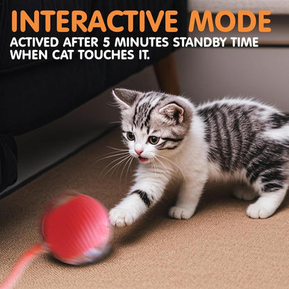 Durable Interactive Cat Toys for Indoor Cats Smart Automatic Cat Chase Ball Toy Automatic Jumping Motion - Boredom Buster & Exercise Toy Upgraded Speedy Tail Toy for Bored Indoor Pets (Red/Blue/Green)