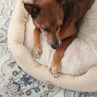 EVERYDAY Cuddletown Faux Linen Comfy Cozy Cuddler Pet Bed
