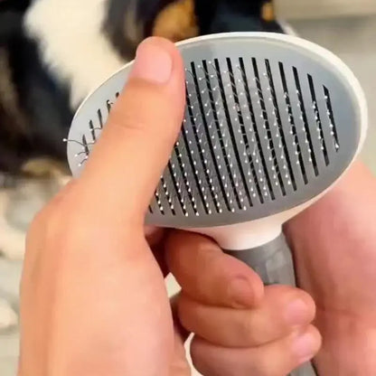 Pet Hair Removal Comb, 1 Count Pet Grooming Brush, One-Click Cleaning Pet Hair Remover, Dog & Cat Grooming Supplies, Dog & Cat Accessories