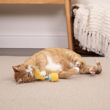 Canary Frenzy Motion Cat Toy –Electronic Interactive Pet Toy, Yellow