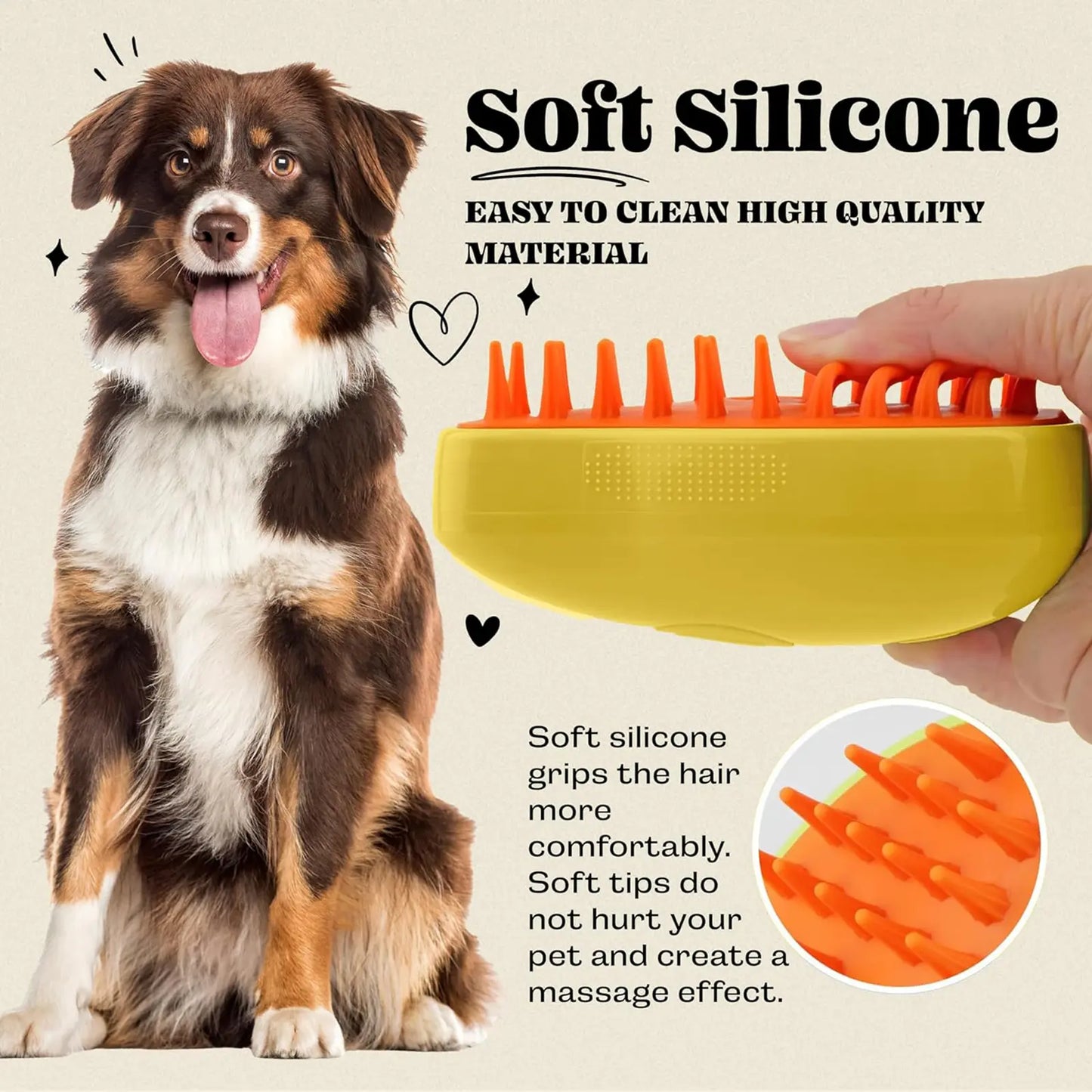 Steamy Cat Brush 3 in 1 Mutifunctional Cat Steam Brush Self Cleaning Steam Pet Brush for Removing Hair, Cleaning, Massage, Pet Hair Removal Comb for Cat & Dog Tangled and Loosse Hair