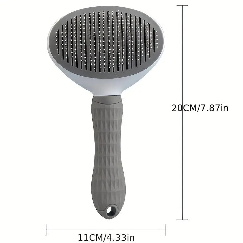 Pet Hair Removal Comb, 1 Count Pet Grooming Brush, One-Click Cleaning Pet Hair Remover, Dog & Cat Grooming Supplies, Dog & Cat Accessories