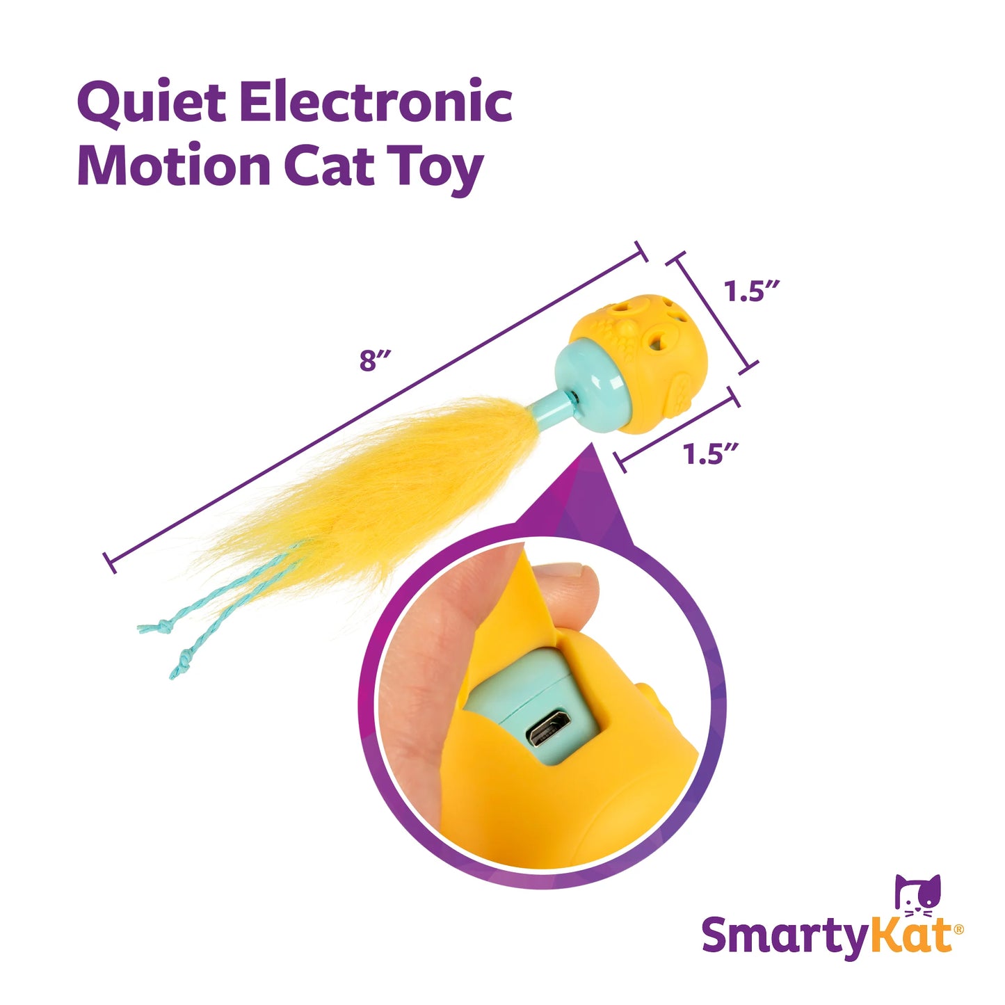 Canary Frenzy Motion Cat Toy –Electronic Interactive Pet Toy, Yellow