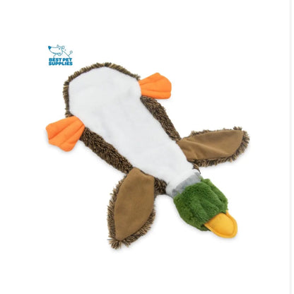 2-In-1 Stuffless Squeaky Dog Toy - Wild Duck Design for Small, Medium, and Large Pets - Soft and Durable Fabric - Supports Biting and Play