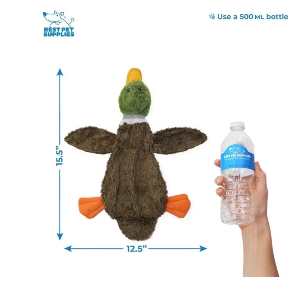 2-In-1 Stuffless Squeaky Dog Toy - Wild Duck Design for Small, Medium, and Large Pets - Soft and Durable Fabric - Supports Biting and Play