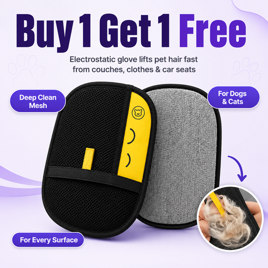 Pet Grooming Gloves - Buy 1 Get 1 Free