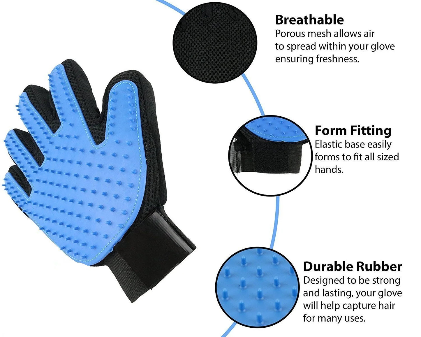 Pet Dog Grooming Gloves Brush Hair Remover 
